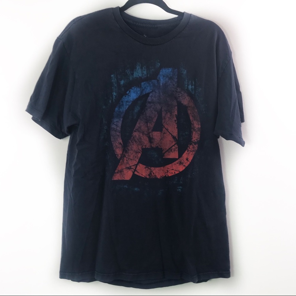 Avengers Black Basic Graphic Short Sleeve Shirt XL